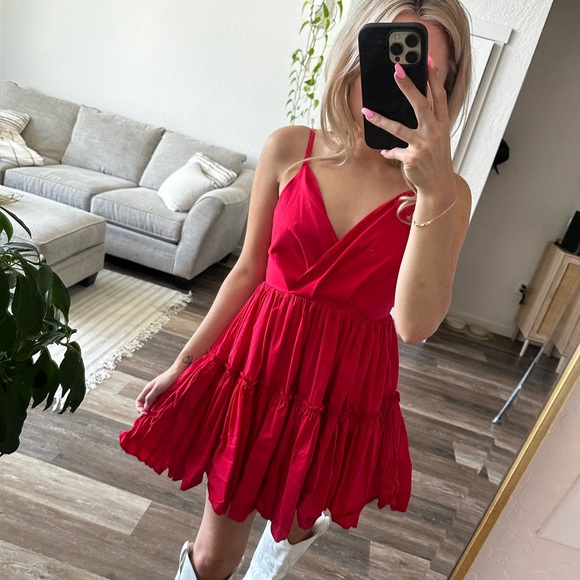 Red mini dress - Picture 2 of 4